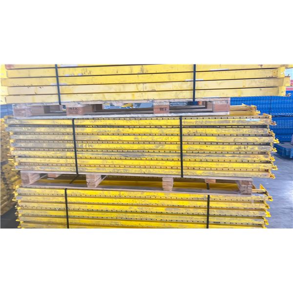 YELLOW PALLET RACKING 8FT (4") SIDE RAILS (49 PCS.)