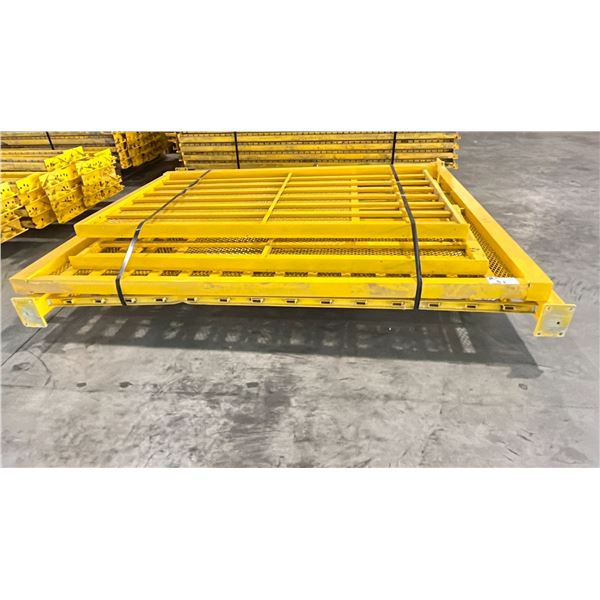 YELLOW SECURE STORAGE CAGE WITH LOCKING DOOR - APPROX 6FT X 7FT