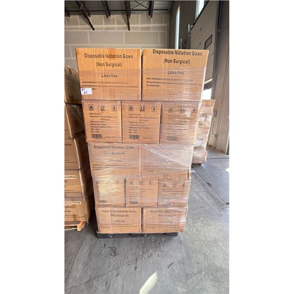 PALLET OF APPROX. 30 BOXES OF DISPOSAL NON-MEDICAL GOWNS