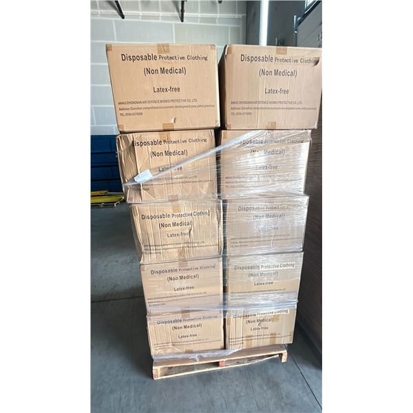 PALLET OF APPROX. 30 BOXES OF DISPOSAL NON-MEDICAL GOWNS