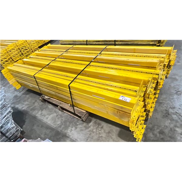 YELLOW PALLET RACKING 8FT (4") SIDE RAILS (42 PCS.)