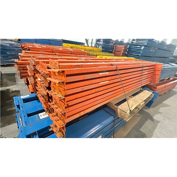 ORANGE PALLET RACKING 8FT (3") SIDE RAILS (41 PCS.)