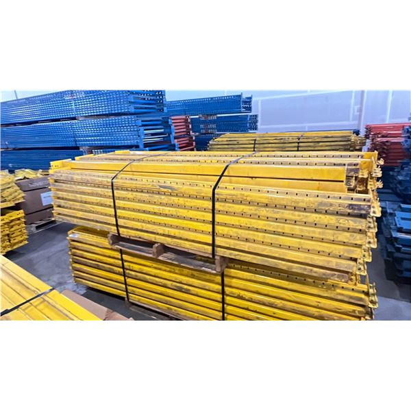 YELLOW PALLET RACKING 8FT (4") SIDE RAILS (47 PCS.)