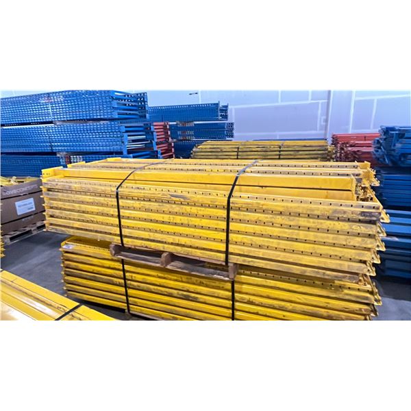 YELLOW PALLET RACKING 8FT (4") SIDE RAILS (49 PCS.)