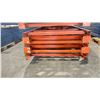 Image 2 : ORANGE PALLET RACKING UPRIGHTS (6 PCS.) -APPROX. 18'H X 42"W WITH 4 1/2" X 4" & 4" X 3 1/2" (1/8")