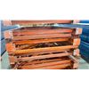 Image 2 : ORANGE PALLET RACKING UPRIGHTS (6 PCS.) - APPROX. 18'H X 42"W WITH 4 1/2" X 4" & 4" X 3 1/2" (1/8")