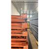 Image 3 : ORANGE PALLET RACKING UPRIGHTS (6 PCS.) - APPROX. 18'H X 42"W WITH 4 1/2" X 4" & 4" X 3 1/2" (1/8")