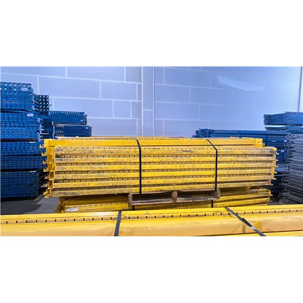 YELLOW PALLET RACKING 8FT (4") SIDE RAILS (49 PCS.)