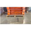 Image 2 : ORANGE PALLET RACKING UPRIGHTS (7 PCS.) - APPROX. 16'H X 42"W WITH 6" X 6" X 1/4" BASES