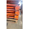 Image 3 : ORANGE PALLET RACKING UPRIGHTS (7 PCS.) - APPROX. 16'H X 42"W WITH 6" X 6" X 1/4" BASES