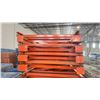 Image 2 : ORANGE PALLET RACKING UPRIGHTS (8 PCS) - APPROX.18'H X 42"W .WITH 6 1/2" X 4" & 4" X 4 1/2" X 1/8"