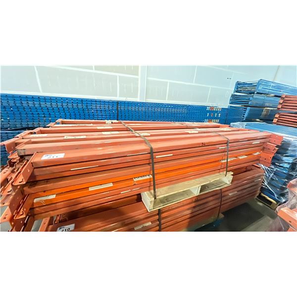 ORANGE PALLET RACKING 8FT (4") SIDE RAILS (56 PCS.)