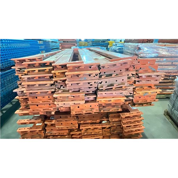 ORANGE PALLET RACKING 8FT (4") SIDE RAILS (56 PCS.)