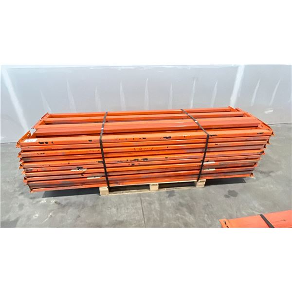 ORANGE PALLET RACKING 8FT (3") SIDE RAILS (55 PCS.)