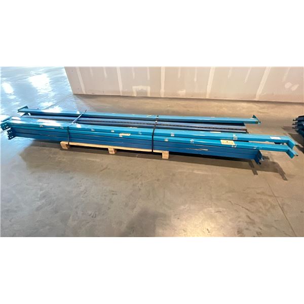 GROUP OF 14 ASSORTED PALLET RACKING SIDE RAILS