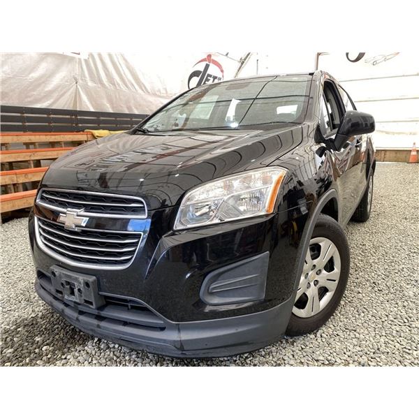 2016 CHEVROLET TRAX, BLACK, 176257 KMS, FRONT WHEEL DRIVE. - D147456