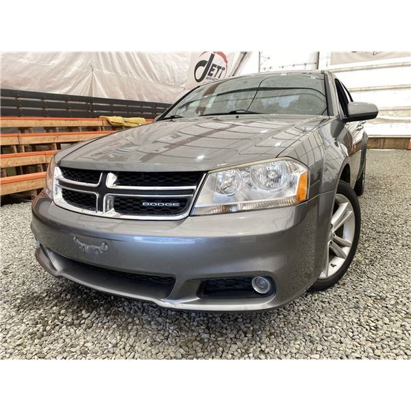 2012 DODGE AVENGER, GREY, 139754 KMS, FRONT WHEEL DRIVE. - D204120