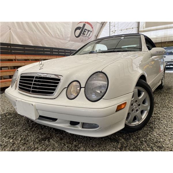2002 MERCEDES CLK 32, WHITE, 110568 KMS, REAR WHEEL DRIVE. - J123141