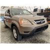 Image 8 : 2002 HONDA CRV, GOLD, 249200 KMS, FOUR WHEEL DRIVE. - D815265