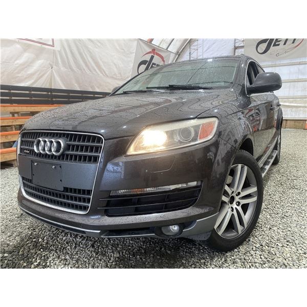 2008 AUDI Q7, BLACK, 221369 KMS, ALL WHEEL DRIVE. - B002060