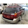 Image 15 : 2002 SUBARU OUTBACK, RED, 296271 KMS, ALL WHEEL DRIVE. - B642684