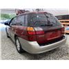 Image 20 : 2002 SUBARU OUTBACK, RED, 296271 KMS, ALL WHEEL DRIVE. - B642684