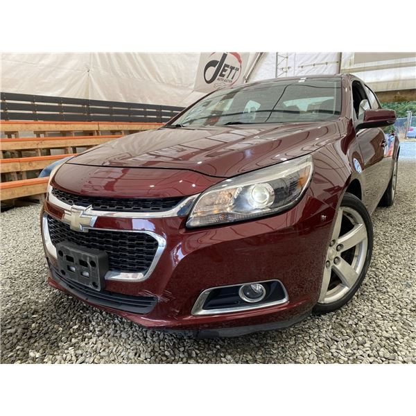 2015 CHEVROLET MALIBU, RED, 112756 KMS, FRONT WHEEL DRIVE. - D297248