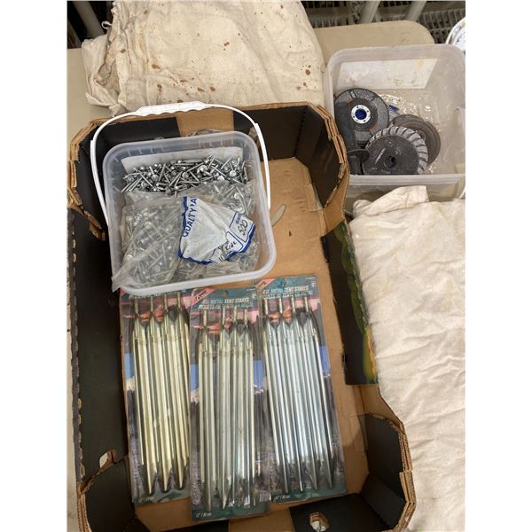 314 -- TENT STAKES + DROP CLOTHS