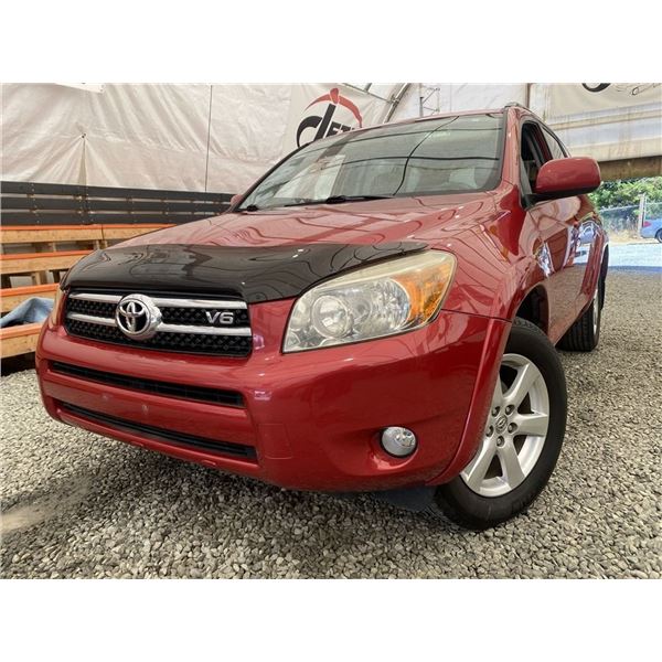 2008 TOYOTA RAV 4, RED, 276651 KMS, FOUR WHEEL DRIVE. - D044752