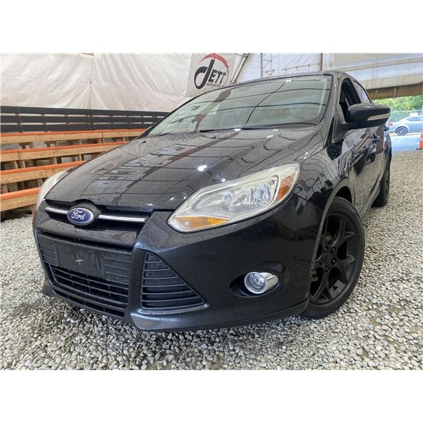2014 FORD FOCUS, BLACK, 183868 KMS, FRONT WHEEL DRIVE - !!!!! NO RESREVE!!!!