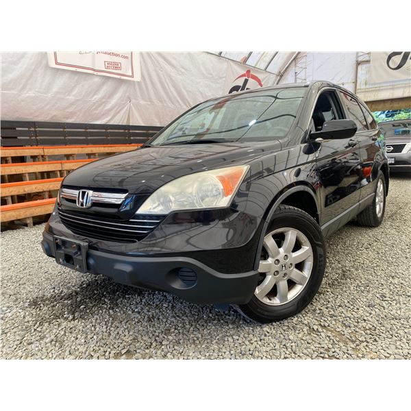 2007 HONDA CRV, BLACK, 295950 KMS, FOUR WHEEL DRIVE. - D811720