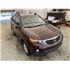 Image 10 : 2012 KIA SORRENTO, RED, 189391 KMS, FRONT WHEEL DRIVE. - D306307