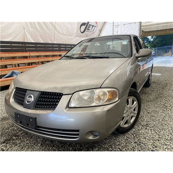 2006 NISSAN SENTRA, GOLD, 194480 KMS, FRONT WHEEL DRIVE. - D539190