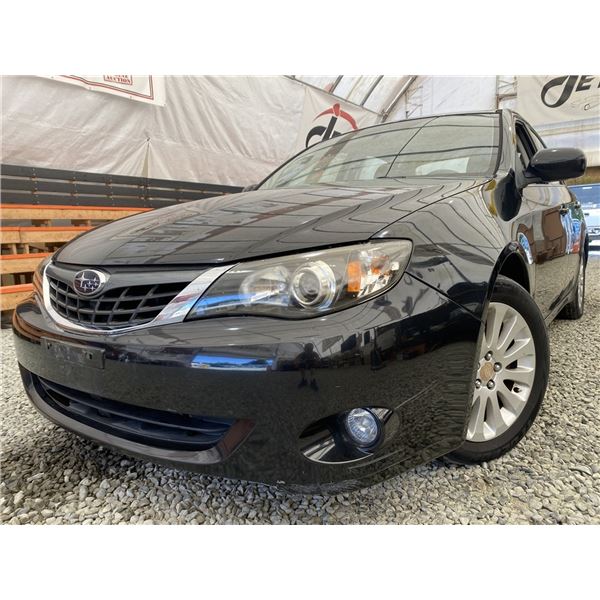 2008 SUBARU IMPREZA, BLACK, 182285 KMS, ALL WHEEL DRIVE. - B500498
