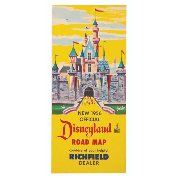 A 1956 Official Disneyland Road Map by Richfield.