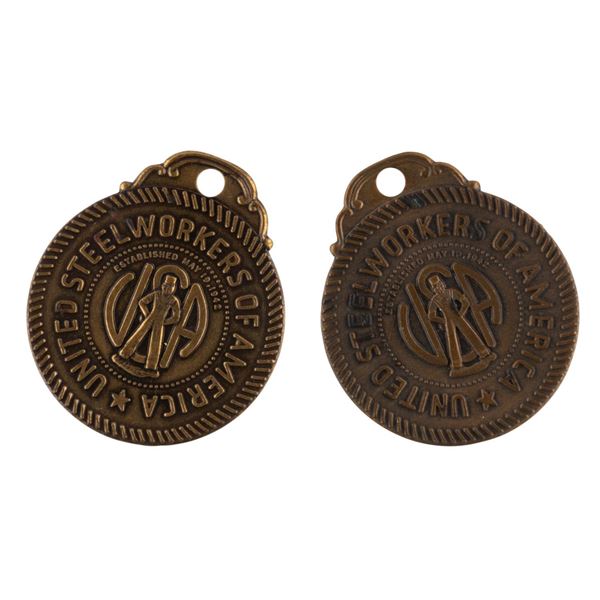 A Pair of United Steel Workers Convention Brass Medallions.