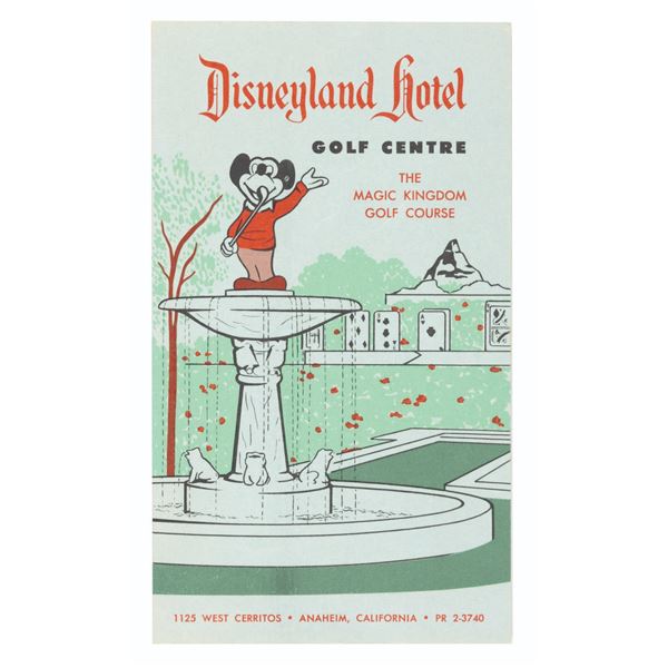 A Disneyland Hotel Golf Center Scorecard Postcard.