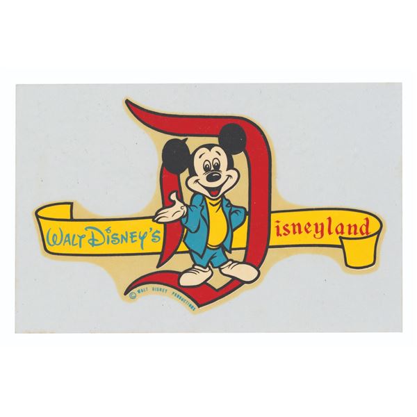 An Early Disneyland Mickey Mouse Decal.