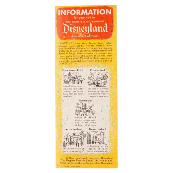 A 1950s Disneyland Gate Fold-Out.