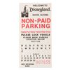Image 1 : A Disneyland Non-Paid Parking Ticket.