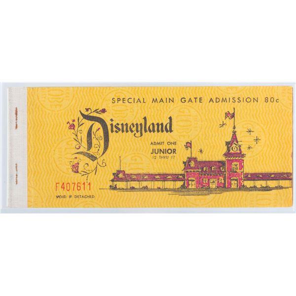 An Incomplete 1962 Disneyland Junior Ticket Book.