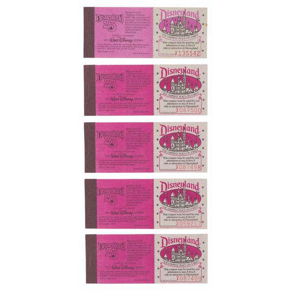 A Collection of Disneyland 25th Anniversary Ticket Books.