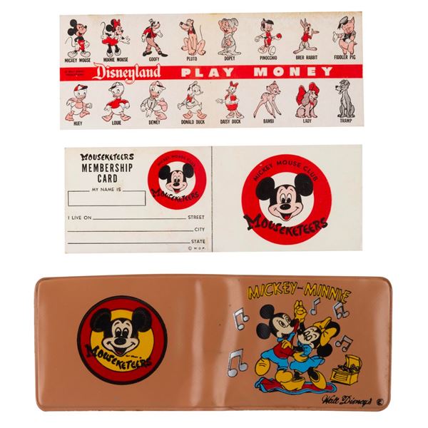 A Mickey & Minnie Wallet with Mouseketeer Membership Card.