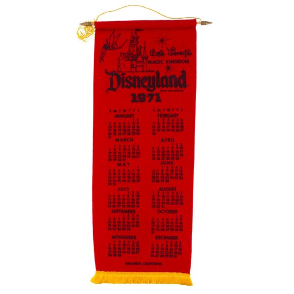 A Disneyland 1971-72 Felt Banner Calendar.