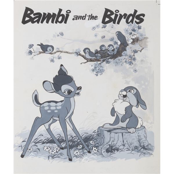 Disneyland Spring Special Original Bambi and Thumper Art.