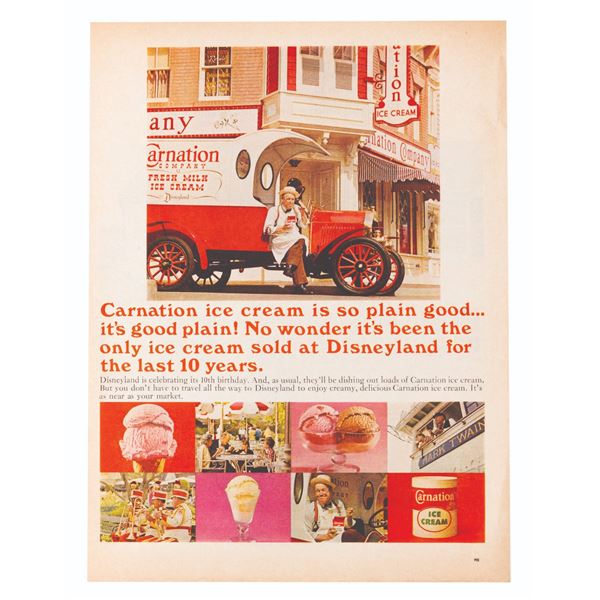 A Disneyland Carnation Ice Cream Magazine Insert.