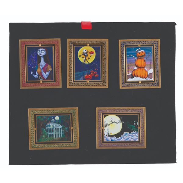 A"Nightmare Before Christmas” Haunted Mansion Holiday Pin Set.