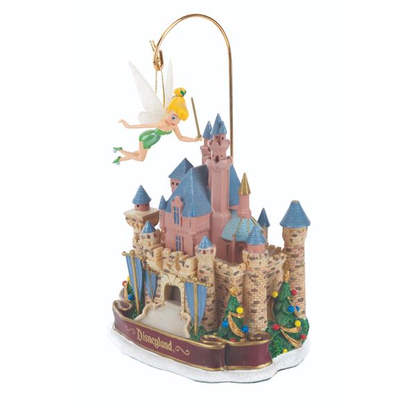 A Sleeping Beauty Castle Stand and Tinker Bell Ornament.
