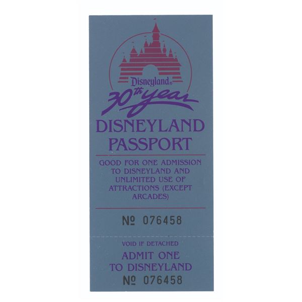 A Disneyland 30th Anniversary Passport.