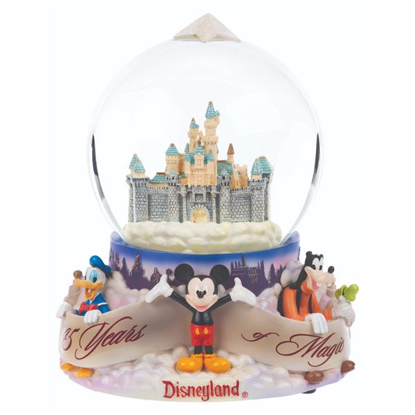 A Disneyland 45th Anniversary Musical Snow Globe.